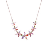 DN6 New Trend Simple Candy Colored Crystal Rainbow Zircon Necklace for Women Fashion Jewelry