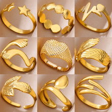 将图片加载到图库查看器，Ring for Women Stainless Steel Evil Eye Gold Color Open Rings Female Vintage Jewelry New In Accessories Free Shipping anillos